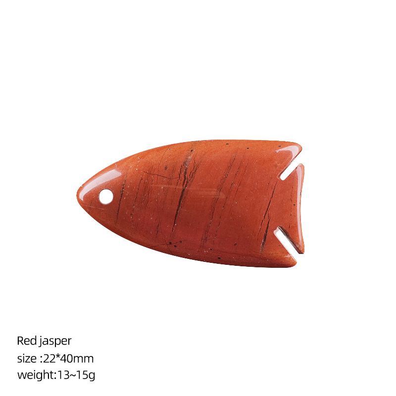 Pingente de peixe pequeno de cristal natural de 40Mm Pingente de colar DIY, gravura em pedra ágata com orifícios acessórios de jóias em forma de peixe