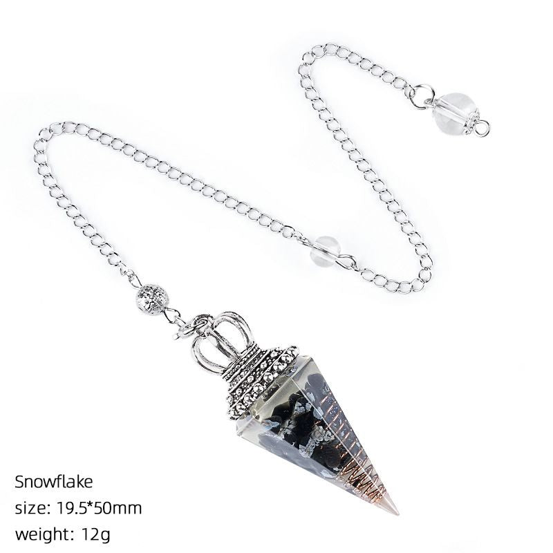 Hot Sale Pingente de Pêndulo de Cristal Natural Crown Yoga Acessórios de Meditação Hexagonal Cone Ajustável Resina de Freqüência Pêndulo