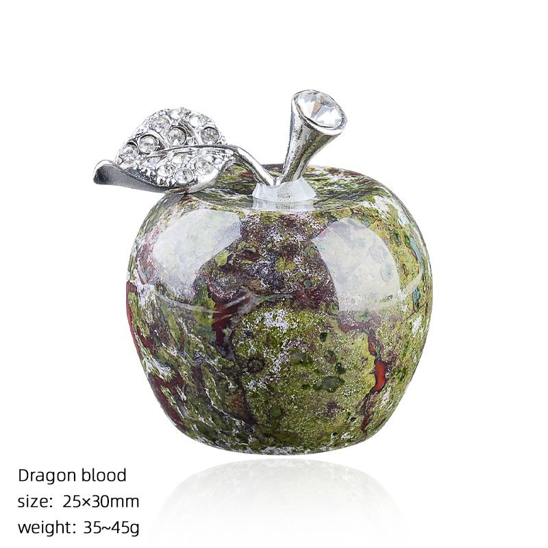 Transfronteiriço 30mm ornamento de maçã de pedra natural Presente de Natal Véspera de Natal decoração de mesa cristal ágata maçã grande