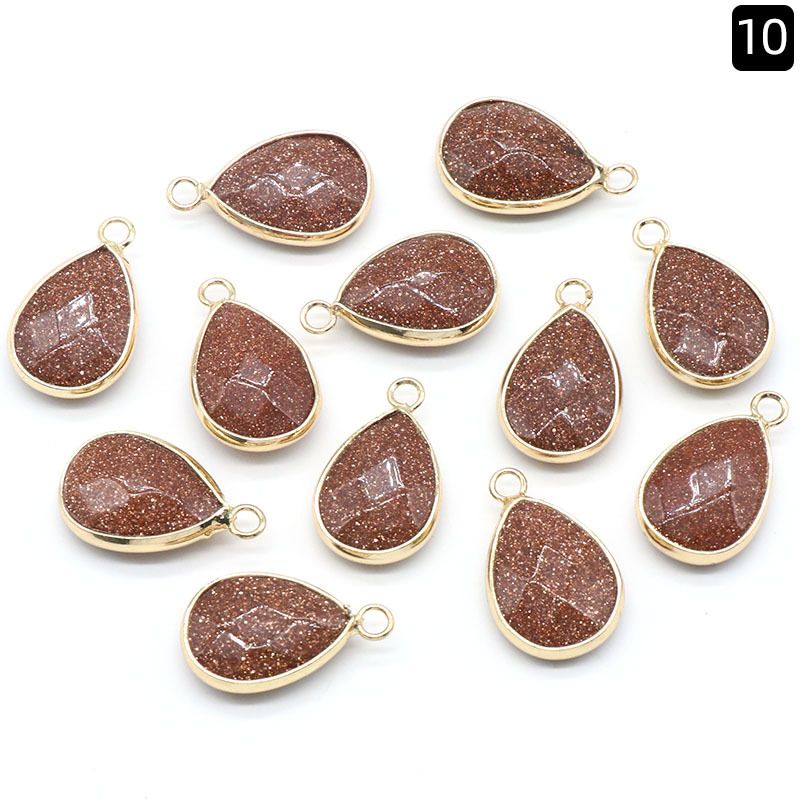 1375-Pingente de gota de água com bainha de cristal natural pendurado pingente de gota de água DIY pulseira colar material de jóias