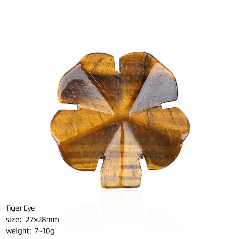 Cristal natural trevo de quatro folhas DIY micro paisagismo escultura pedra natural sorte grama acessórios cristal natural contas soltas