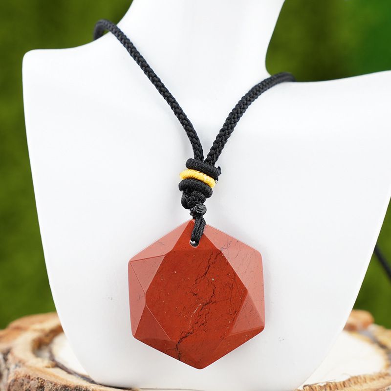 Pingente de hexagrama de cristal natural, pedra olho de tigre ametista, colar de pedra semipreciosa de cristal branco, pingente de joias.