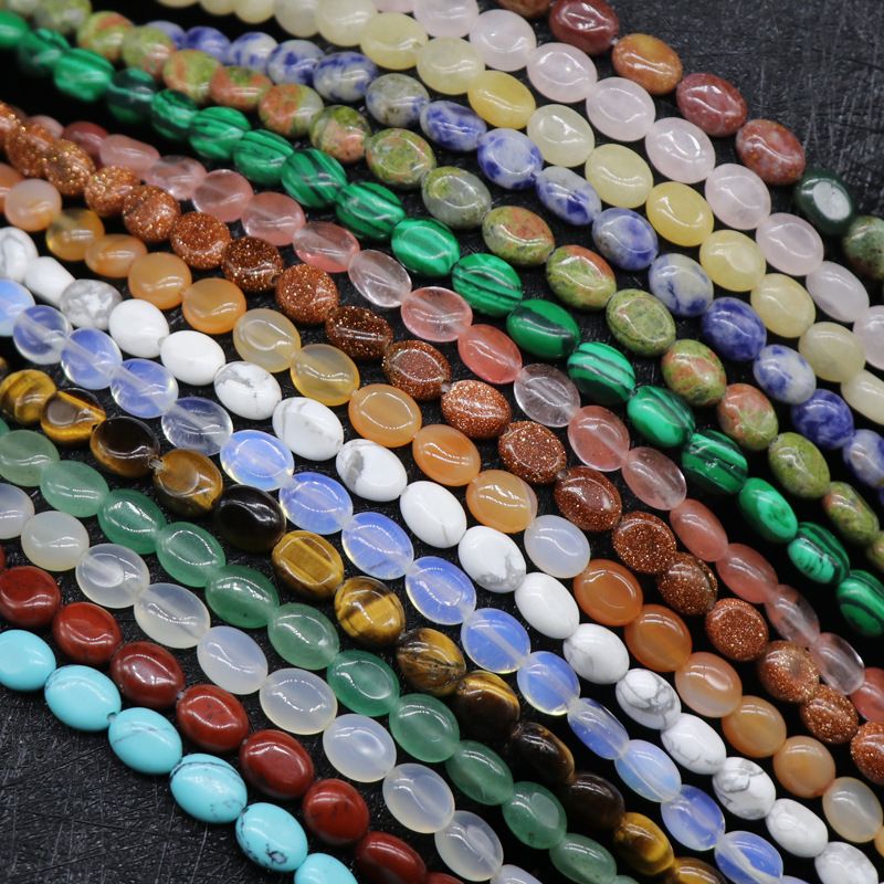 Cristal ágata pedra semi-preciosa em forma de ovo 6 * 8mm oval solto cordão DIY pulseira colar jóias