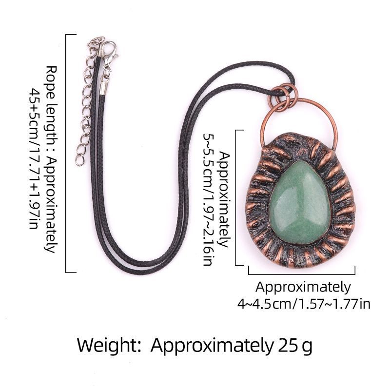 2156-Colar vintage de cristal de ágata incrustada em pedra semipreciosa colar de jóias versáteis da moda