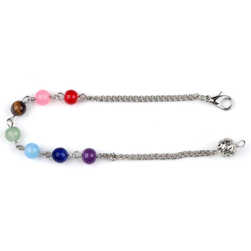 6102-Corrente de pingente de contas de pêndulo colorido corrente de pingente de contas ocas acessórios de corrente de pêndulo de yoga DIY