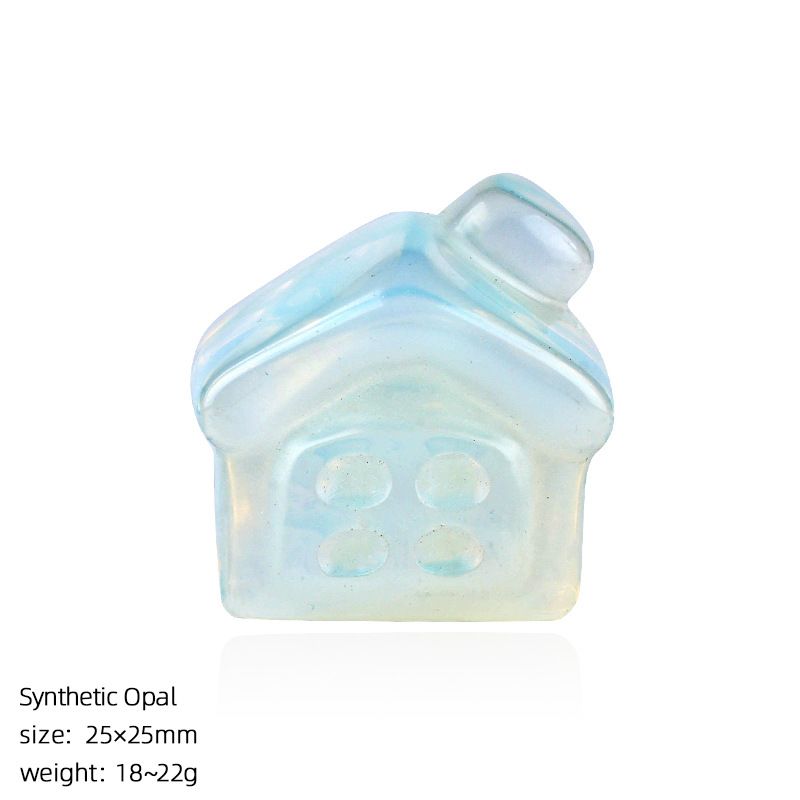 Casa pequena de cristal natural Natal DIY desktop entalhe ornamento Micro paisagem casa de neve de pedra natural