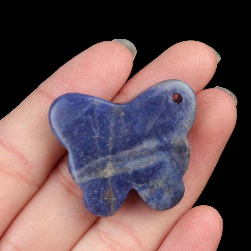 1791 - 30 × 35 mm grande pingente de borboleta, pedra de ágata de cristal natural, enfeite de mesa de borboleta esculpida