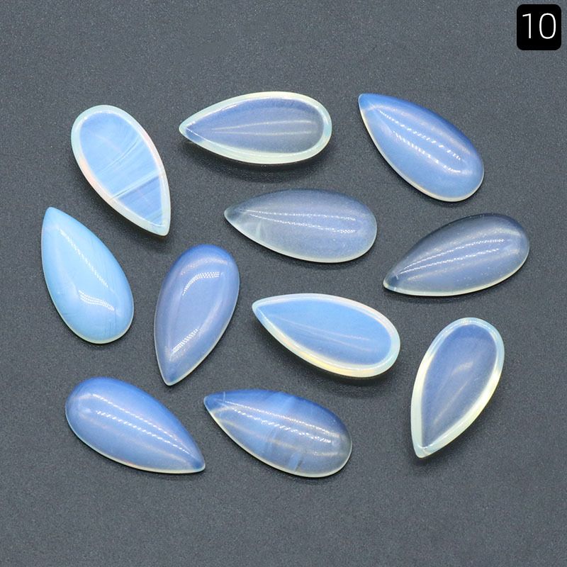 Superfície de anel de gota de água de 1485-15X30mm, cristal natural única superfície curva geométrica DIY jóias incrustadas com acessórios de pedra solta