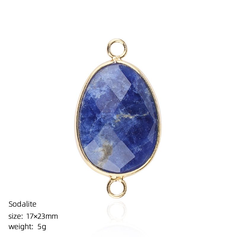 1640 Pingente de pedra semipreciosa de corte de bainha, pulseira de cristal natural artesanal DIY colar de jóias acessórios de conector de suspensão dupla