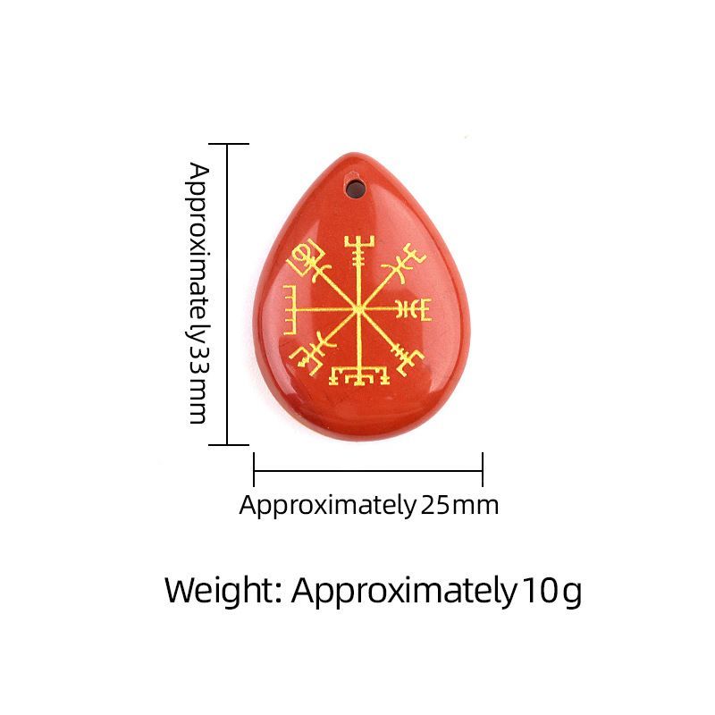 2112-Gravura de cristal em pó de ametista natural Vegvisir Símbolo Viking marca de direção pingente de gota de água DIY jóias