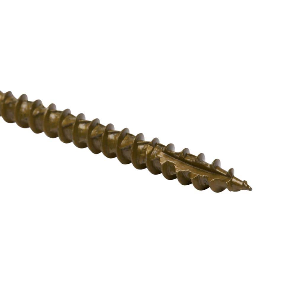 #10 x 3 in. UltraPro LOX 2 Drive, Flat Scavenger II Head, GrabberGard Gold, Exterior Wood Screws (5 lb. box)