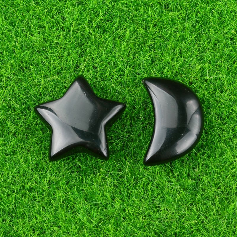 1702-Pedra semipreciosa de ágata de cristal natural 20mm pentagrama não poroso estrela lua acessórios de decoração