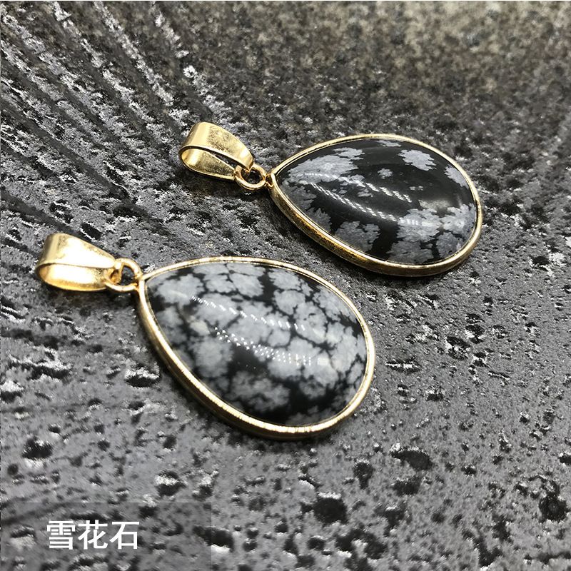 Nova venda quente, pingente de gota de água com bainha de ágata de cristal de ágata, colar de cobre turquesa.