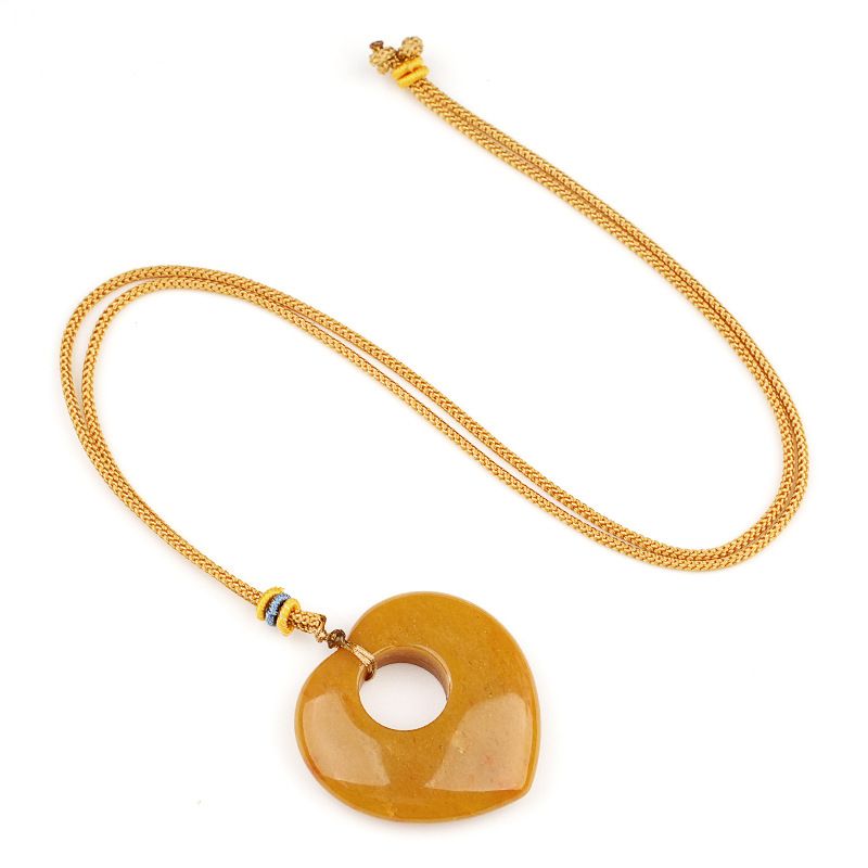 Colar de pedra de cristal natural colar de pedra de amor suéter corrente olho de tigre coração de pedra colar de pedra de pêssego pingente