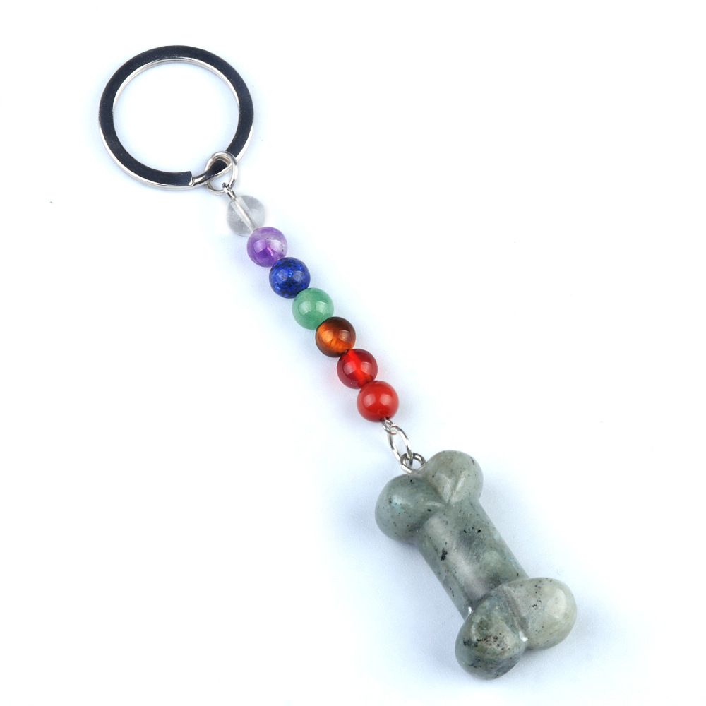 1938-Pedra colorida gravada osso chaveiro cristal natural 35mm pingente de osso DIY pingente de jóias material