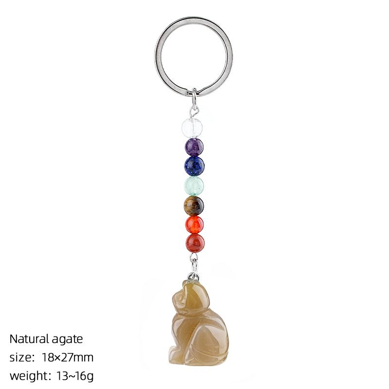 1956 Pingente de gatinho de pedra natural chakra colorido cordão de cristal ágata gravado pingente de gatinho