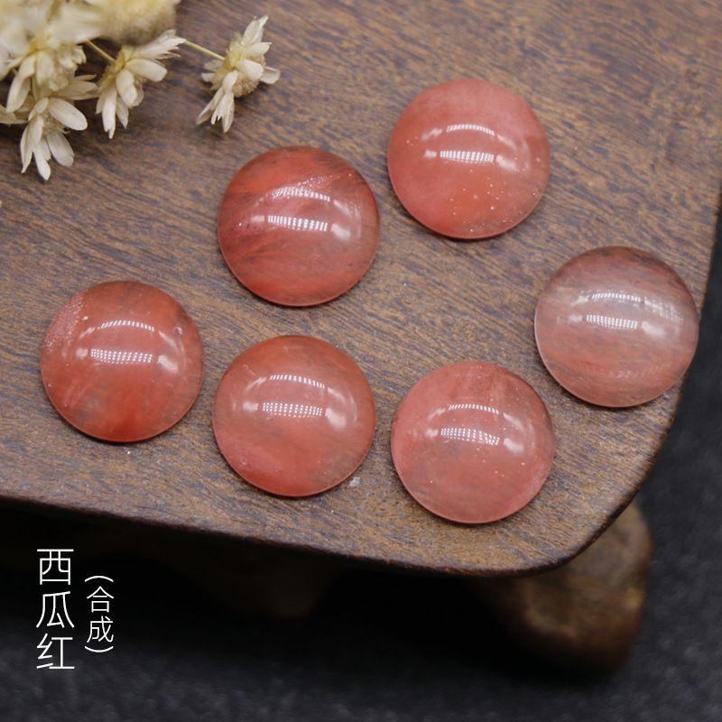 12Mm jade cristal ágata pedra cor tesouro semi-redondo cordão anel rosto tempo gema DIY Japonês Nail Art Acessórios de jóias