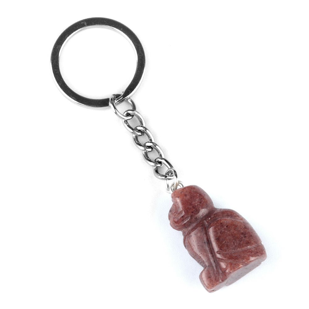 1943-Gravado gatinho chaveiro, pedra de cristal gravado animal pingente chaveiro