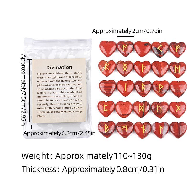 2315-Runes Natural Crystal Love Luhn Rune Stone Rune Semi-Precious Stone Engraved 25 saco de pano