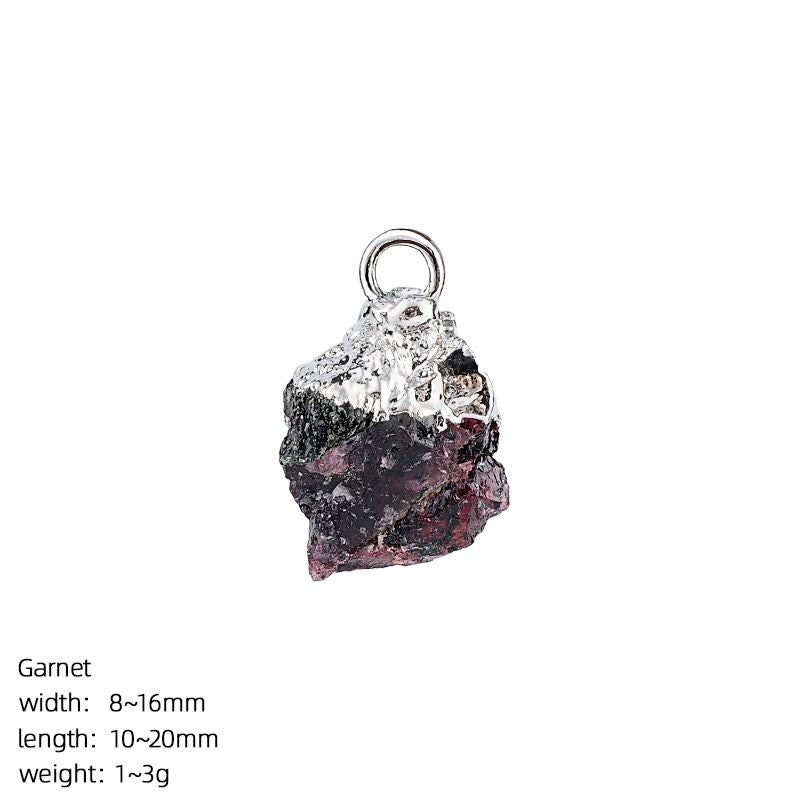 Pingente de pedra bruta de cristal natural transfronteiriço DIY colar brincos pulseira de prata dourada pedra áspera acessórios de ágata irregular