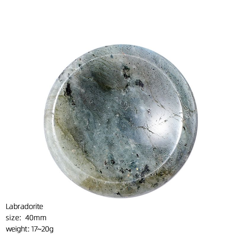 Pedra do polegar de cristal natural 40mm massagem de descompressão jogar pedra com ranhura de cristal ágata pedra de preocupação redonda