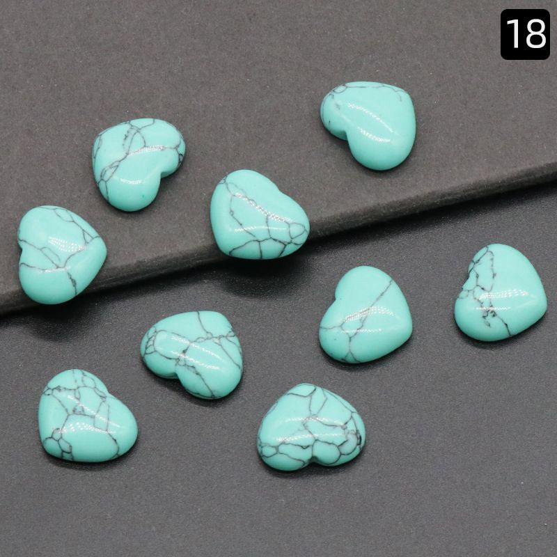 1221-15 × 18mm superfície do anel de amor, forma de coração curvado único de cristal natural, coração plano de pêssego DIY incrustado em pedra solta