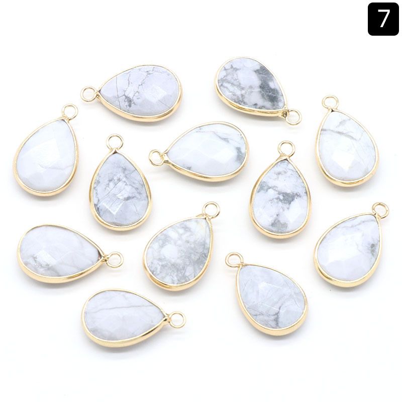 1375-Pingente de gota de água com bainha de cristal natural pendurado pingente de gota de água DIY pulseira colar material de jóias