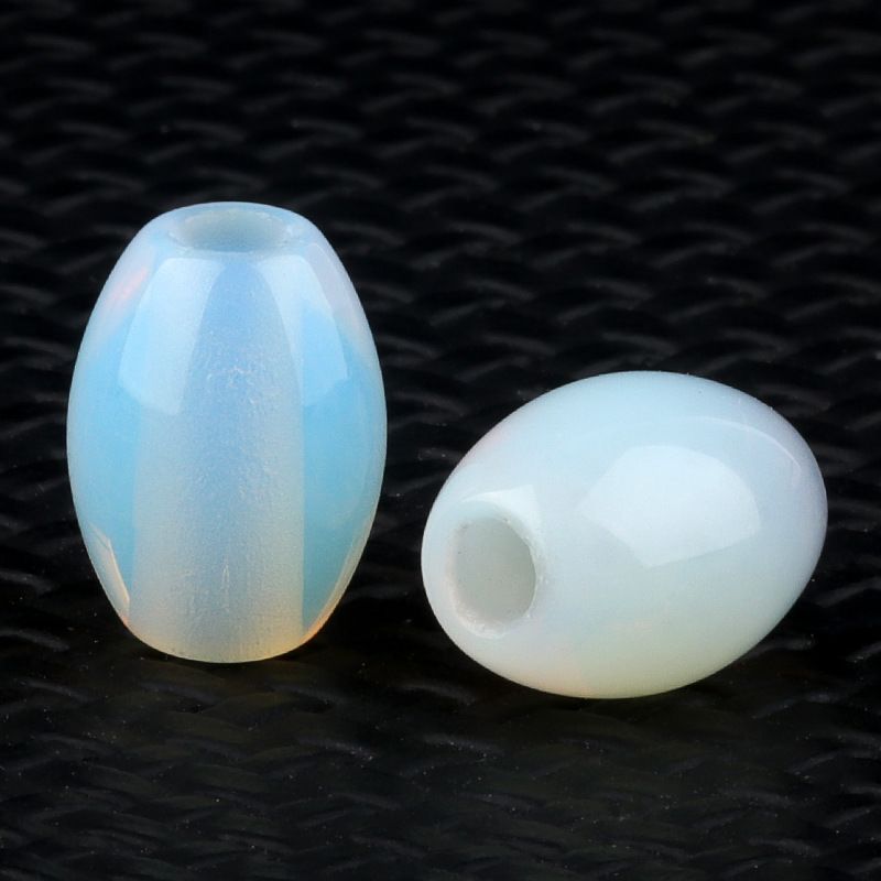 2323-Grânulos de Buraco Grande Grânulos Soltos de Cristal 13x18 Buraco 4mm Grânulos de Arroz Pedra de Ágata Grânulos Soltos DIY Acessórios de Jóias
