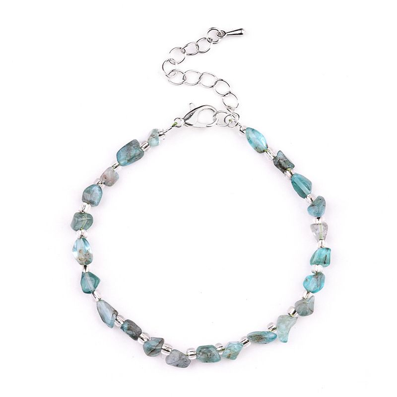 2077-Pulseira de ametista cristal azul turmalina cabelo cristal pulseira de pedra irregular mercadoria cênica