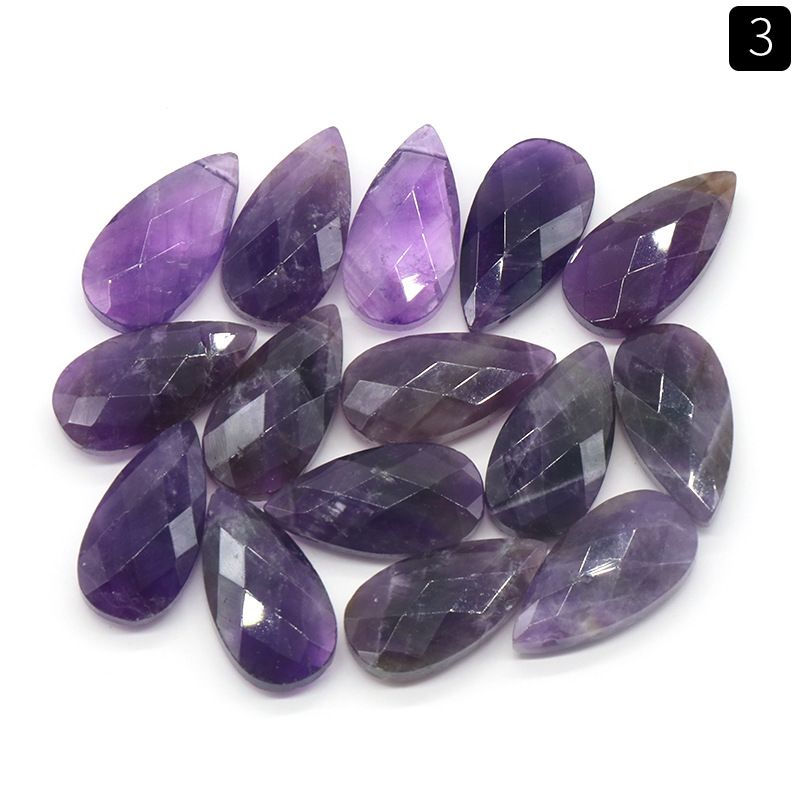 1423-Cristal de pó natural ametista gota de água cortada contas soltas colar DIY brincos pingente acessórios pingente de jóias