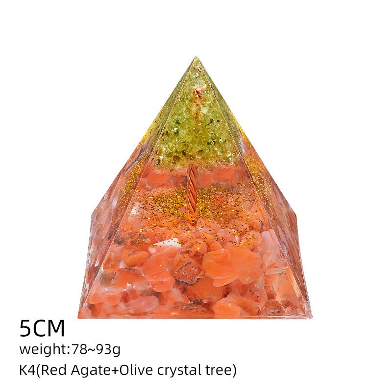 5Cm pirâmide de cristal natural Europeu e americano home office decoração desktop yoga meditação resina pirâmide ornamento