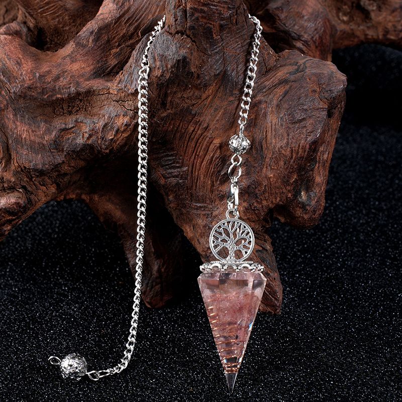 Nova Liga Árvore da Vida Pingente De Resina Pingente De Cristal Meditação Pêndulo De Corrente De Cinto Epóxi Vintage