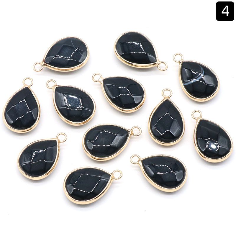 1375-Pingente de gota de água com bainha de cristal natural pendurado pingente de gota de água DIY pulseira colar material de jóias