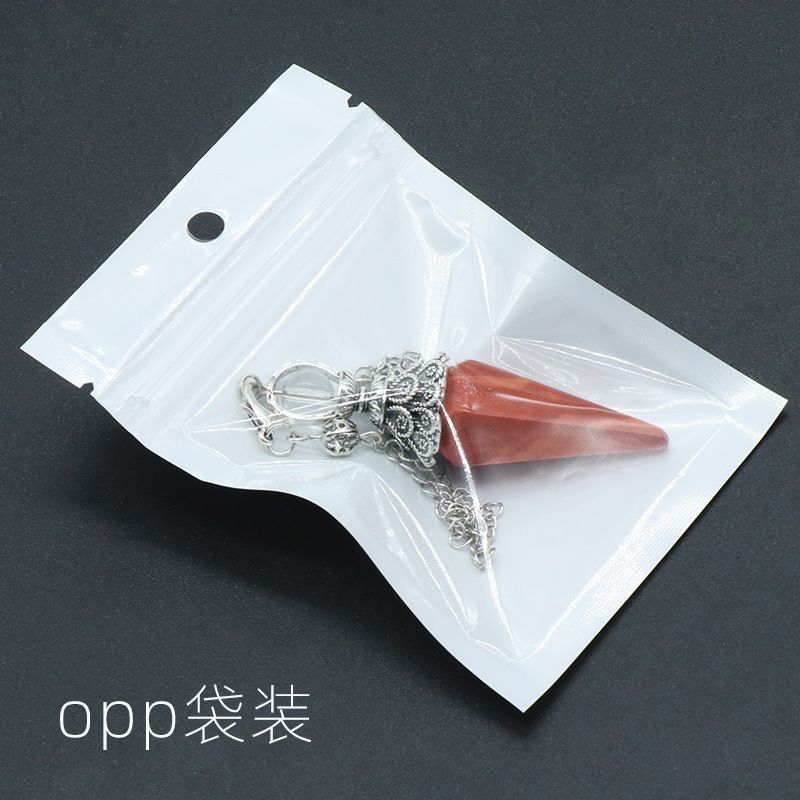 1412-Pêndulo natural rosa e branco ametista tigre olho hexagonal cone pêndulo gravidade concentração pingente
