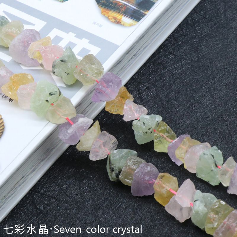Perfuração de minério de pedra ágata de cristal fluorita, minério de lã com acessórios irregulares de contas soltas DIY