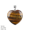 Pingente de amor de cristal natural de 30Mm, presente de Dia dos Namorados masculino e feminino, colar de coração de pêssego de pedra polida em forma de coração de pedra natural.