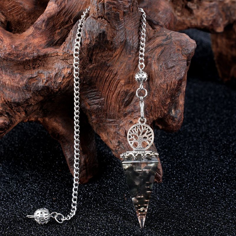 Nova Liga Árvore da Vida Pingente De Resina Pingente De Cristal Meditação Pêndulo De Corrente De Cinto Epóxi Vintage