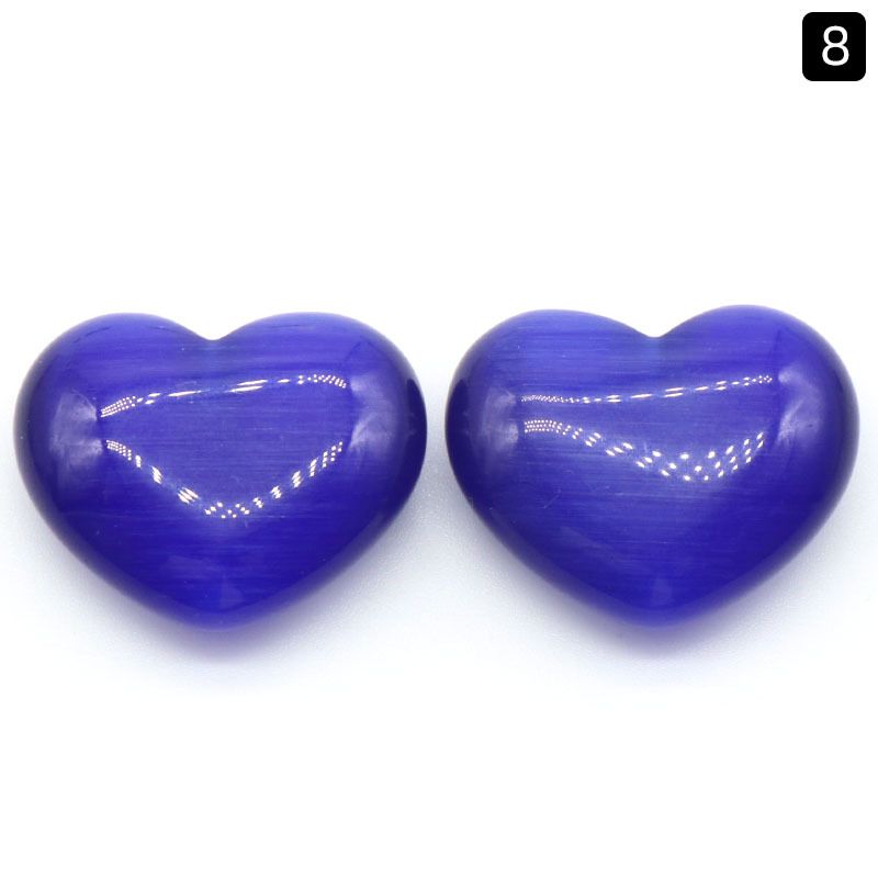 1258-Opala coração grande 30mm enfeite de pedra solto em forma de coração colorido pêssego alça de mão de doce DIY cor de jóias