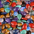 1799-Pedra de ágata de cristal natural 13x18mm pingente de gota de água plana cortada DIY colar brincos acessórios de jóias