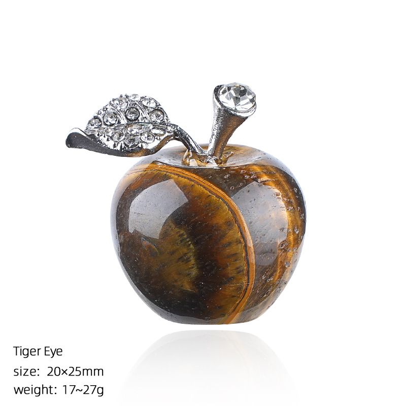 25Mm maçã de cristal natural transfronteiriça Véspera de Natal Presente de Natal enfeite de decoração de casa jade ágata maçã