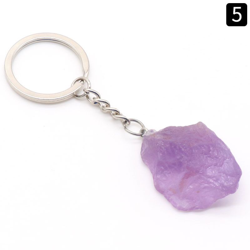 1157-Chaveiro de pedra natural Pingente de jóias de pedras preciosas de cristal natural