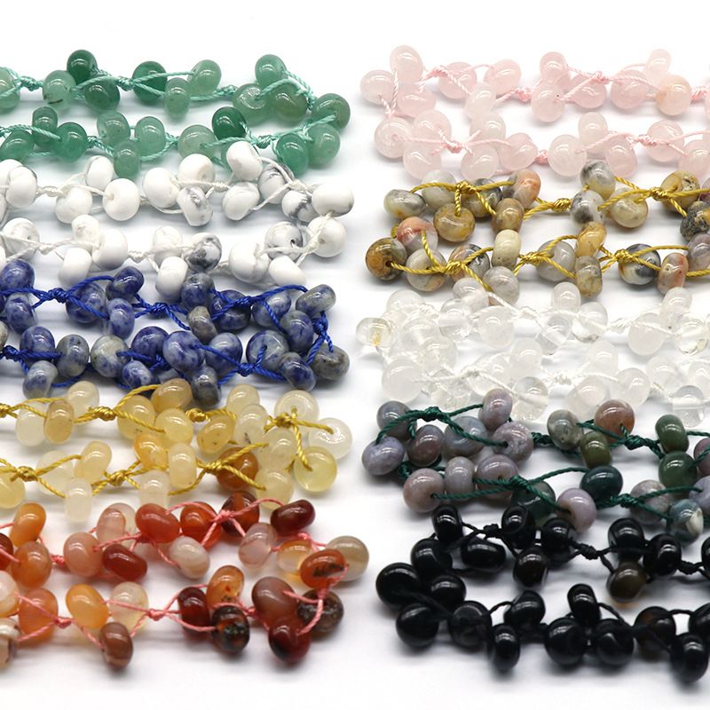 Colar de pedra natural, colar de pedra colorida, colar de ábaco de pedra de ágata cristal