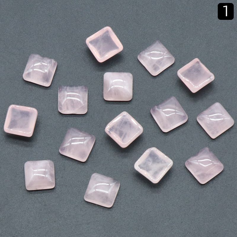 1286-10Mm anel quadrado superfície de cristal natural única superfície curva quadrada geométrica DIY jóias incrustadas acessórios de pedra solta
