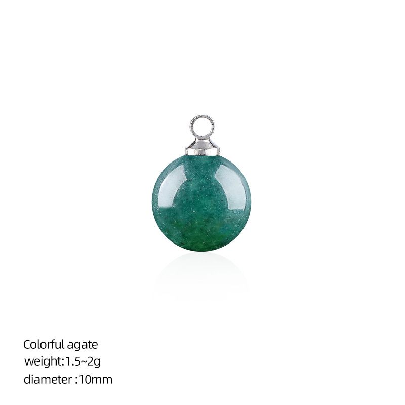 10Mm pingente de bola de pedra natural artesanal brincos pulseira colar de cristal contas soltas redondas acessórios de jóias