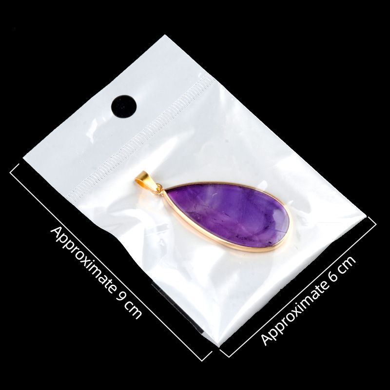 1975-20X40mm pedra de cristal natural ágata dupla plana gota de água em forma de bolsa Phnom Penh brincos DIY decoração pingente