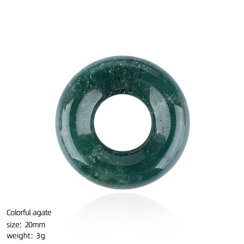 20Mm Ametista Donut Pingente Brincos DIY Pulseira Colar Anel Redondo Cristal Natural Acessórios Bagel