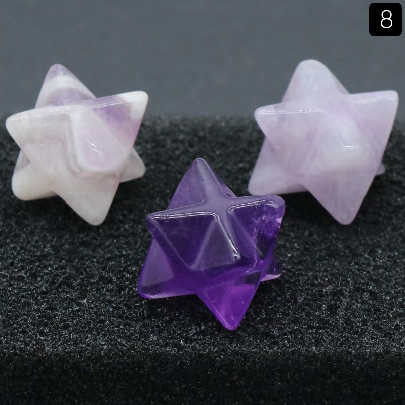 1444-Merkaba estrela de Kaba não porosa, pedra de ágata de cristal natural Merkaba grande hexagrama de satélite