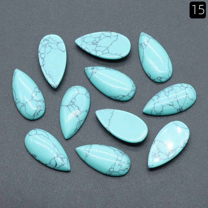Superfície de anel de gota de água de 1485-15X30mm, cristal natural única superfície curva geométrica DIY jóias incrustadas com acessórios de pedra solta