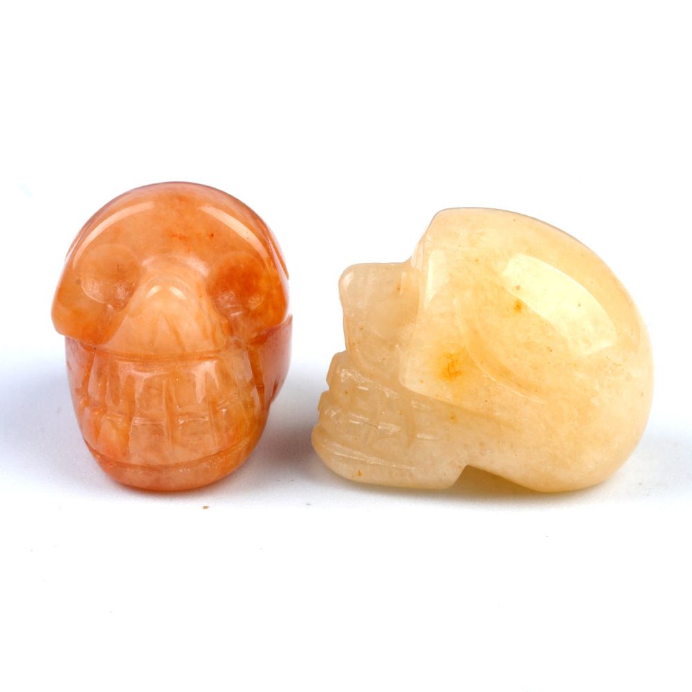 1554-25Mm Crânio de Ágata de Cristal Natural Esculpido Fantasma Cabeça Cerca De 1 Polegada Crânio Pequeno Ornamento De Halloween