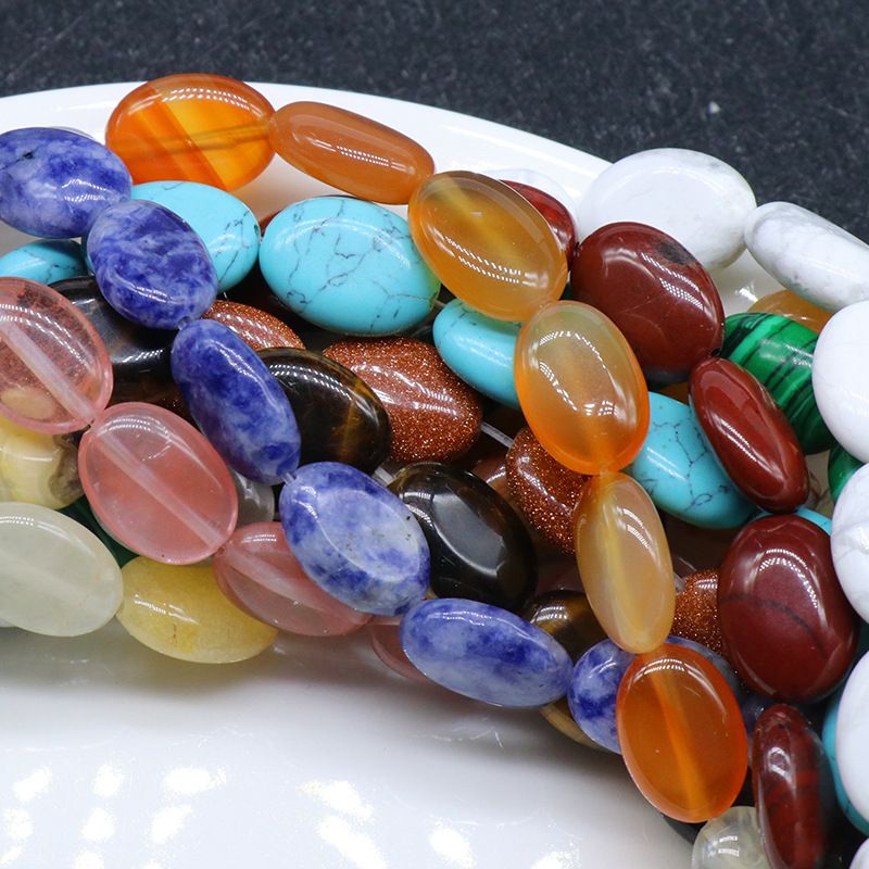 Agate cristal pedra semi-preciosa 10 * 14mm oval ovo frisado contas soltas DIY pulseira colar acessórios de jóias
